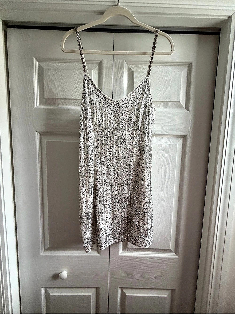 Show me your Mumu Sequin Mini Dress in Silver Never Worn
